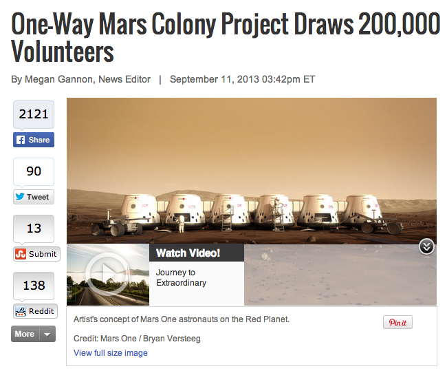 200,000 people volunteer to go to mars